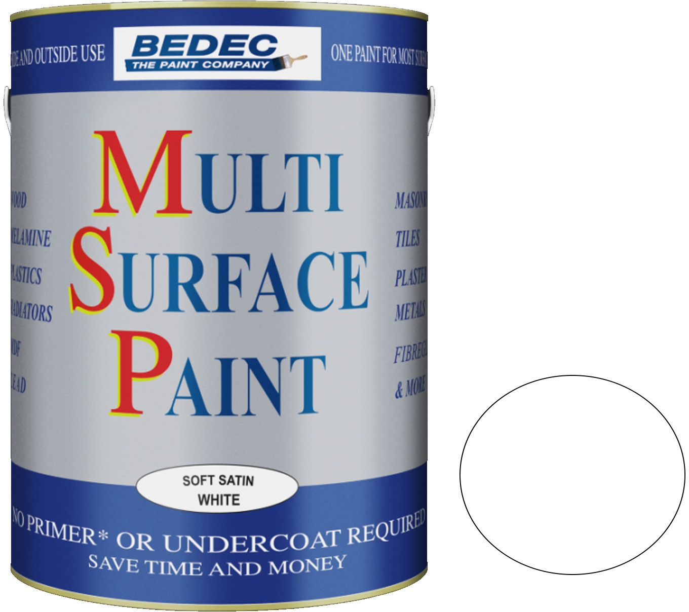 BEDEC SOFT SATIN MULTI SURFACE PAINT 5l SOFT WHITE BEDE2KB0002/71