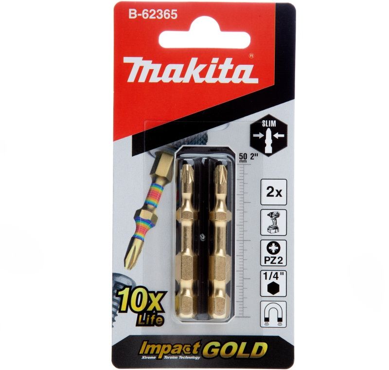 MAKITA B-62365 IMPACT GOLD SLIM TORSION BIT PZ2 50mm