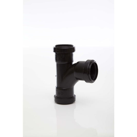 POLYPIPE PUSHFIT SWEPT TEE 40mm x 91.25deg BROWN WP22BR