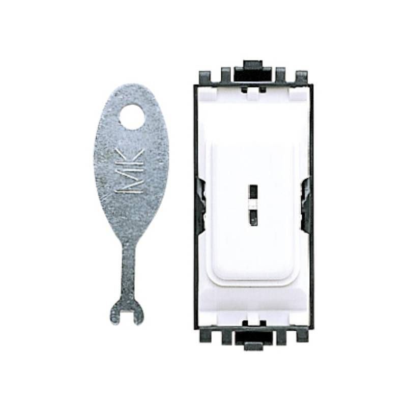 WEW 1-WAY DOUBLE POLE KEY GRID SWITCH 20a WHITE K4917WHI