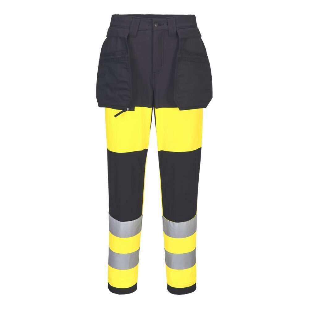 WX2 Eco Hi-Vis Women's Class 1 Stretch Trouser, 24, R, Yellow/Black