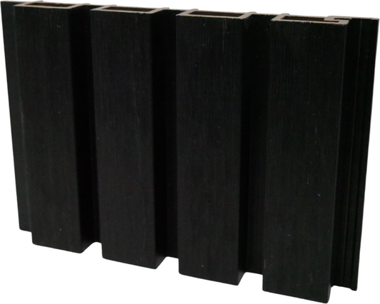 COMPLETE COMPOSITE SLATTED CLADDING 2500 x 220 x 26mm MIDNIGHT BLACK CCSLATMB