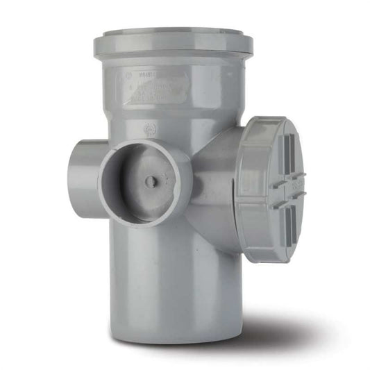 POLYPIPE SOIL ACCESS PIPE SINGLE SOCKET 110mm SA43G GREY