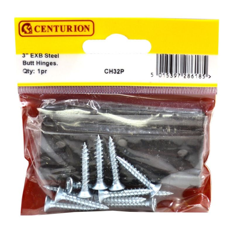 CENTURION CH32P BLACK EXB 75mm 1838 STEEL BUTT HINGES