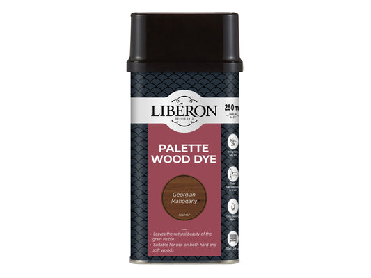 LIBERON WATER BASED PALETTE WOOD DYE 250ml GEORGIAN MAHOGANY LIBWDPGM250N