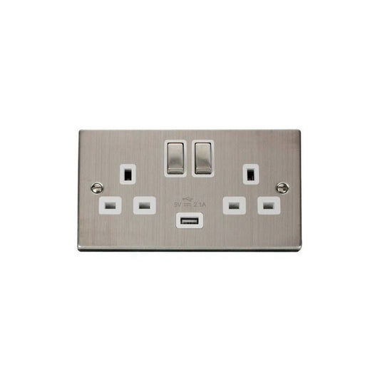 CLICK VPSS570WH 2G SWITCHED INGOT SOCKET WITH USB