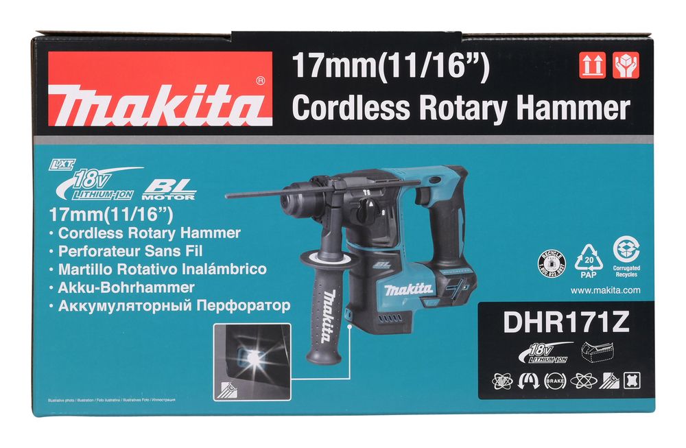 Makita 18V Body Only Compact Brushless Sds Hammer Drill No Batteries Or Charger | DHR171Z