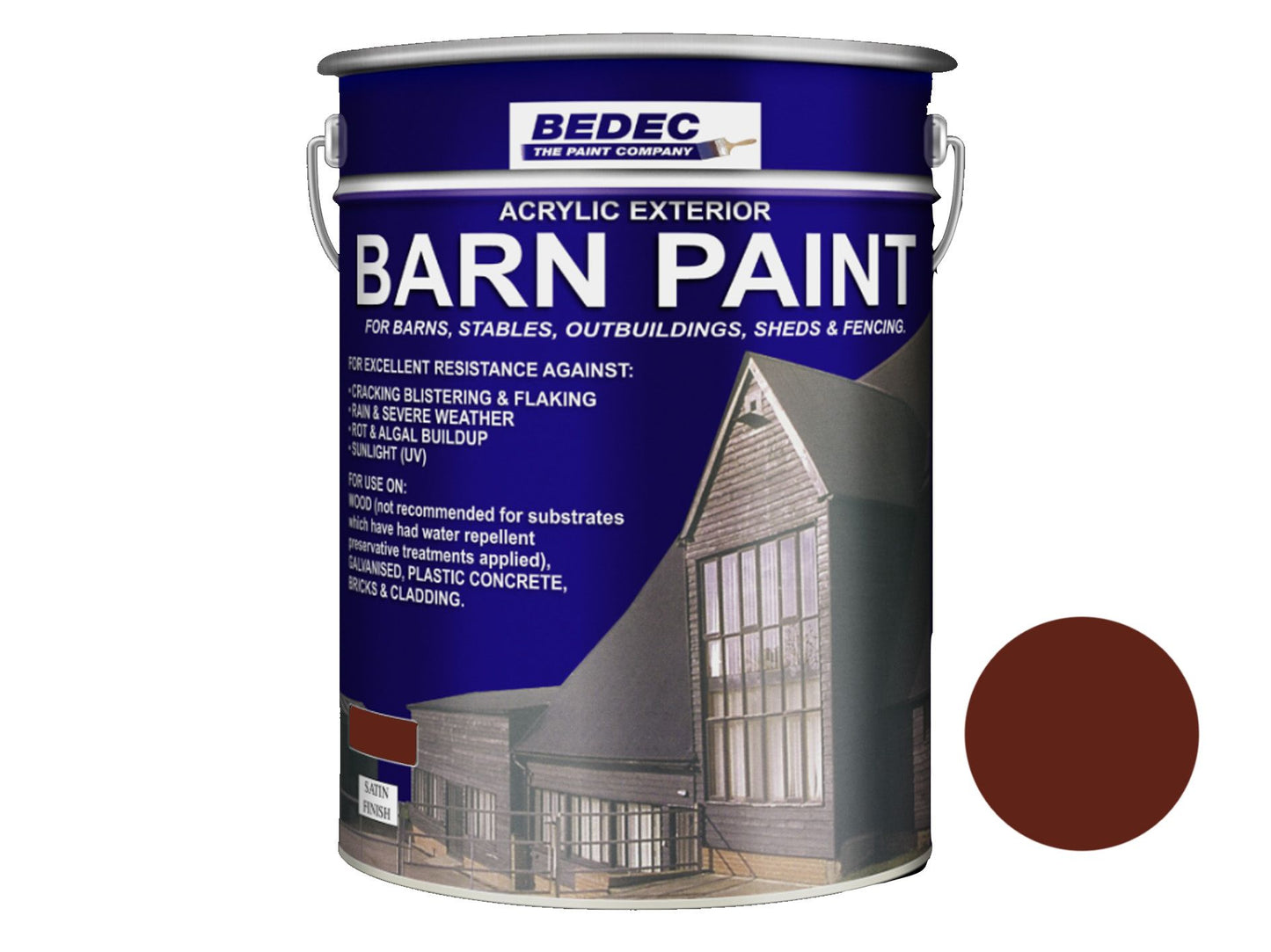 BEDEC SATIN BARN PAINT 20l TILE RED BEDE2AV0083/54