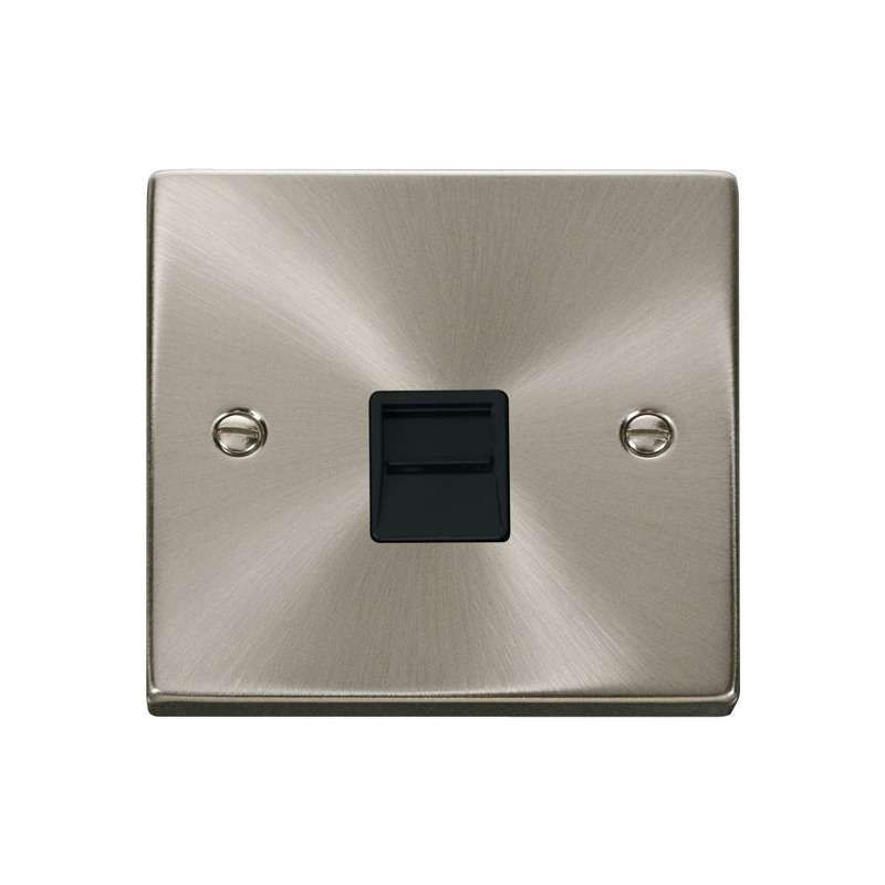 CLICK VPSC120BK TEL MASTER SOCKET BK SATIN CHROME