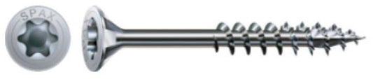 SPAX WIROX T-STAR PLUS FLAT CSK T30 SCREWS 6.0 x 120mm BOX 100 0191010601205