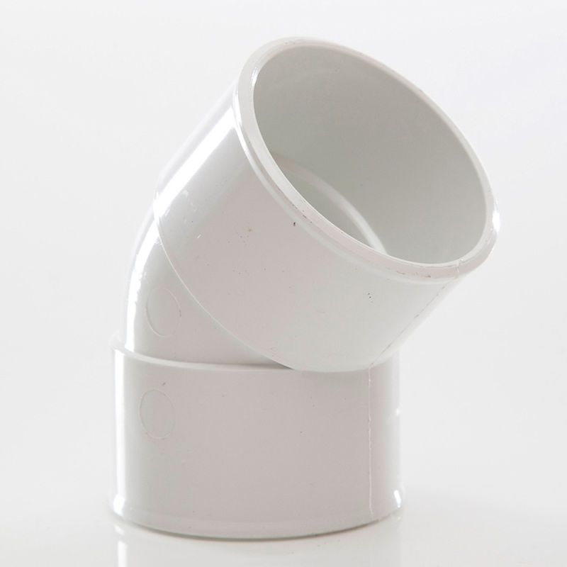 POLYPIPE MUPVC OBTUSE BEND 50mm x 45deg MU313 MU313W WHITE