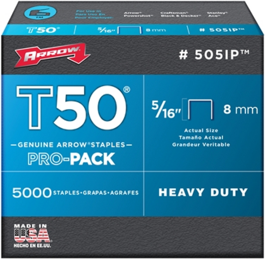 ARROW ARRT50516S T50 STAPLES 5/16" (PACK 1250)