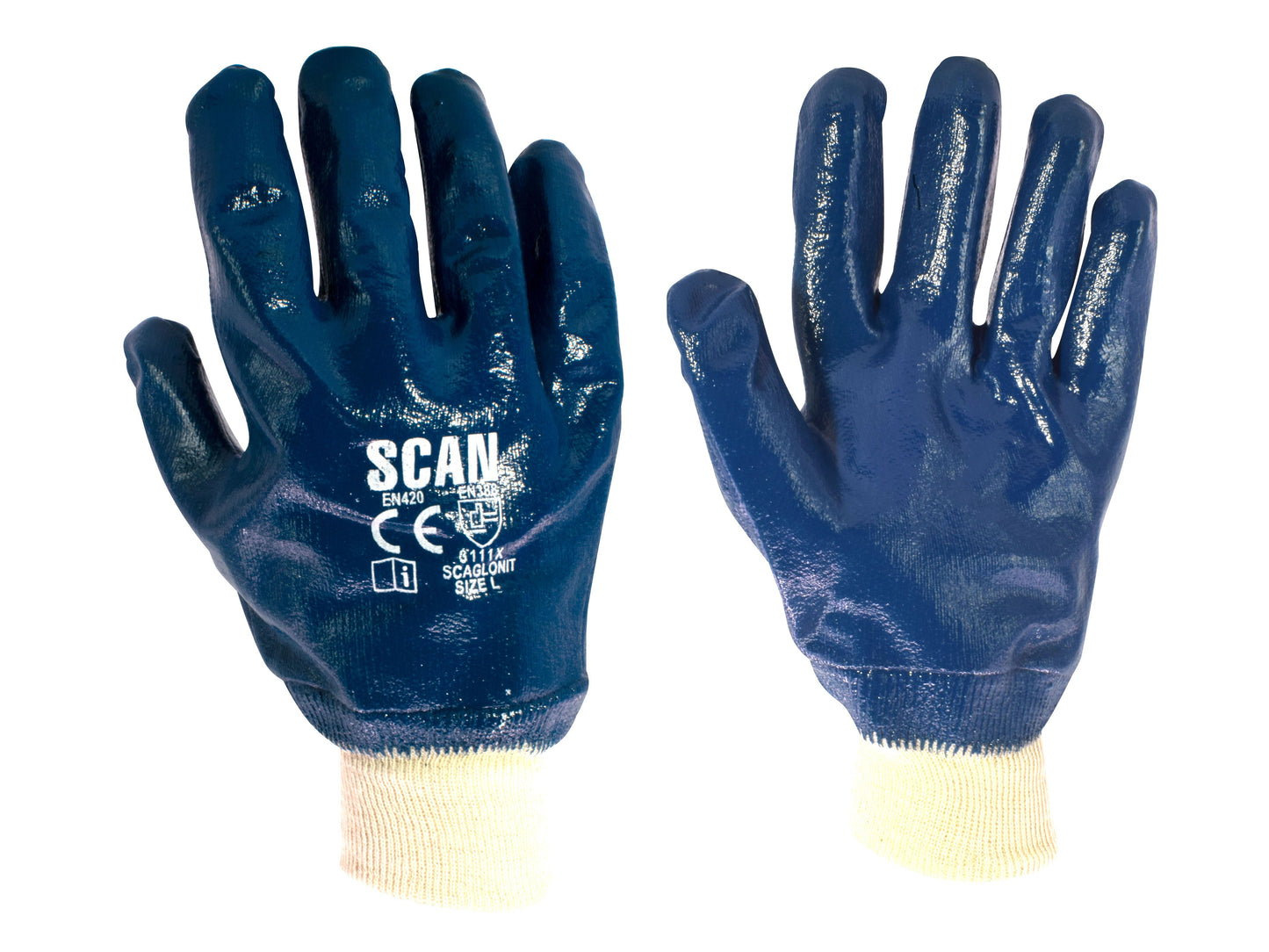 SCAN SCAGLONIT HEAVY DUTY NITRILE KNITWRIST GLOVES