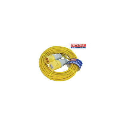 FAITHFULL FPPTL14ML POWER PLUS 14 METRE TRAILING LEAD 16 AMP 1.5MM CABLE 110 VOLT