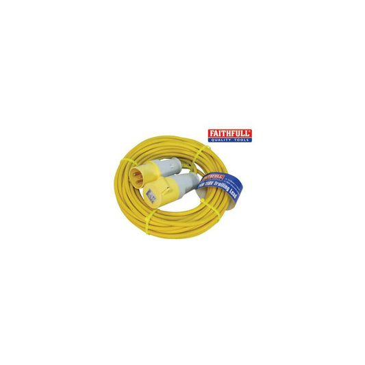 FAITHFULL FPPTL14ML POWER PLUS 14 METRE TRAILING LEAD 16 AMP 1.5MM CABLE 110 VOLT