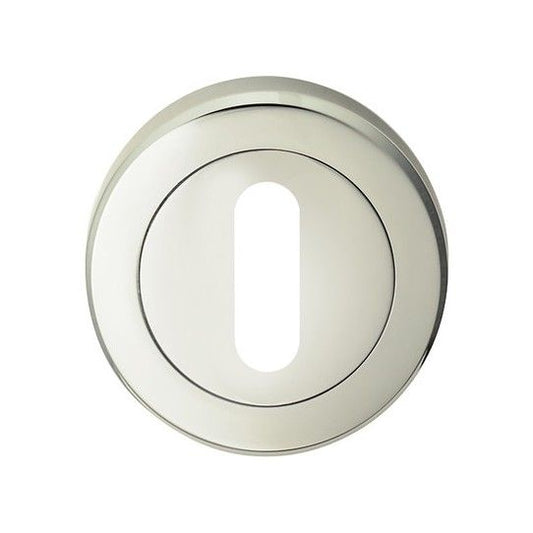SEROZZETTA LOCK PROFILE ESCUTCHEON CONCEALED FIX ROUND ROSE BOXED POLISHED NICKEL SZR002PN