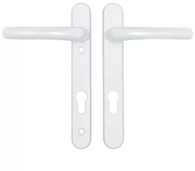 DUFFELLS HOPPE TOKYO LEVER UPVC DOOR HANDLES 92mm PZ UNSPRUNG 122mm CENTRE WHITE TOK92LLW