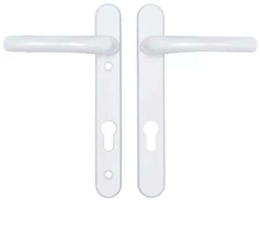 DUFFELLS HOPPE TOKYO LEVER UPVC DOOR HANDLES 92mm PZ UNSPRUNG 122mm CENTRE WHITE TOK92LLW