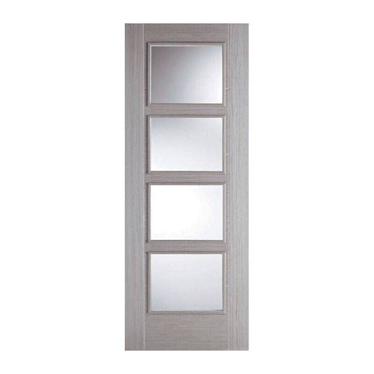 LPD LIGHT GREY PRE-FINISHED INTERNAL GLAZED DOOR 1981 x 762 x 35mm (30") LGRVAN4L30
