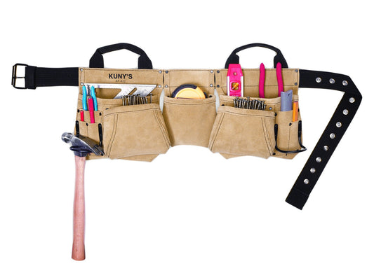 KUNYS KUNAP622 14 POCKET CARPENTERS LEATHER APRON