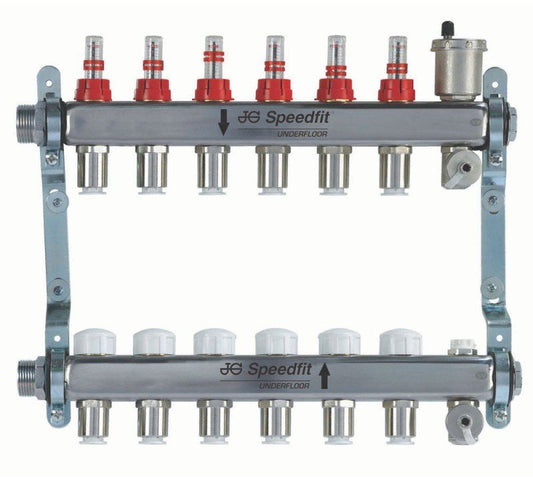 SPEEDFIT UNDERFLOOR 6 ZONE MANIFOLD STAINLESS STEEL JGUFHMAN6/4