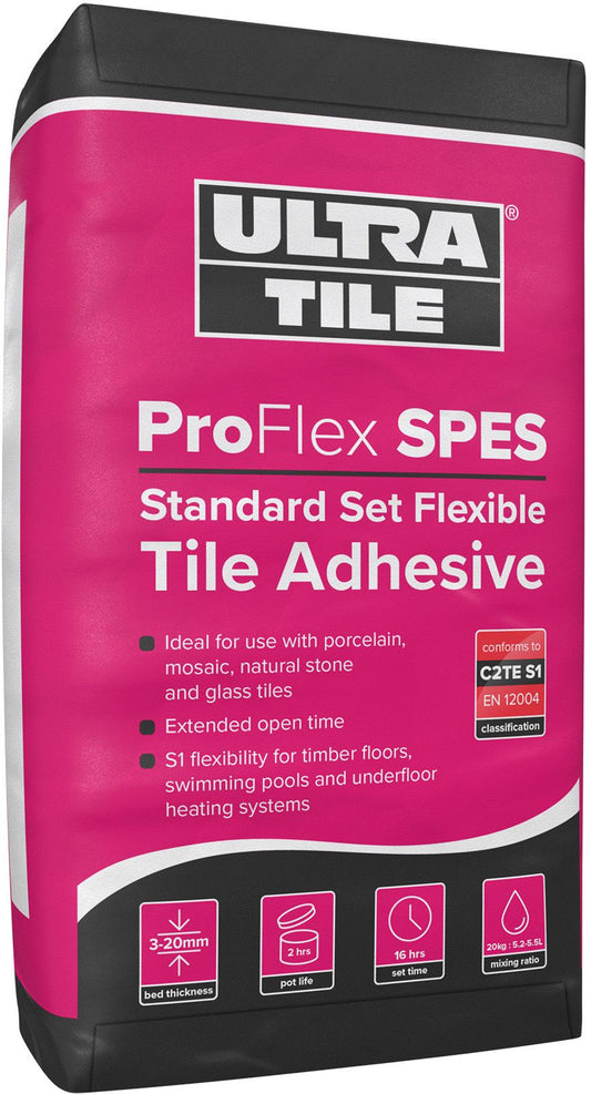 INSTARMAC UTF PROFLEX SPES FLEXIBLE TILE ADHESIVE 20kg GREY (PINK BAG) UTF PFLEX SPES