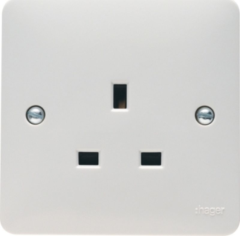HAGER WMS81 1 GANG UNSWITCHED SOCKET