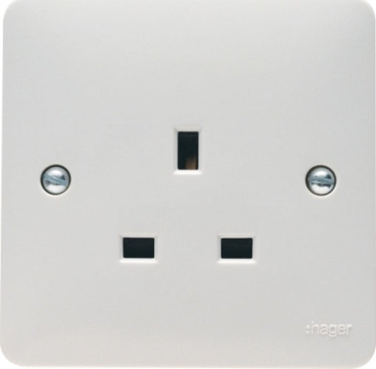 HAGER WMS81 1 GANG UNSWITCHED SOCKET