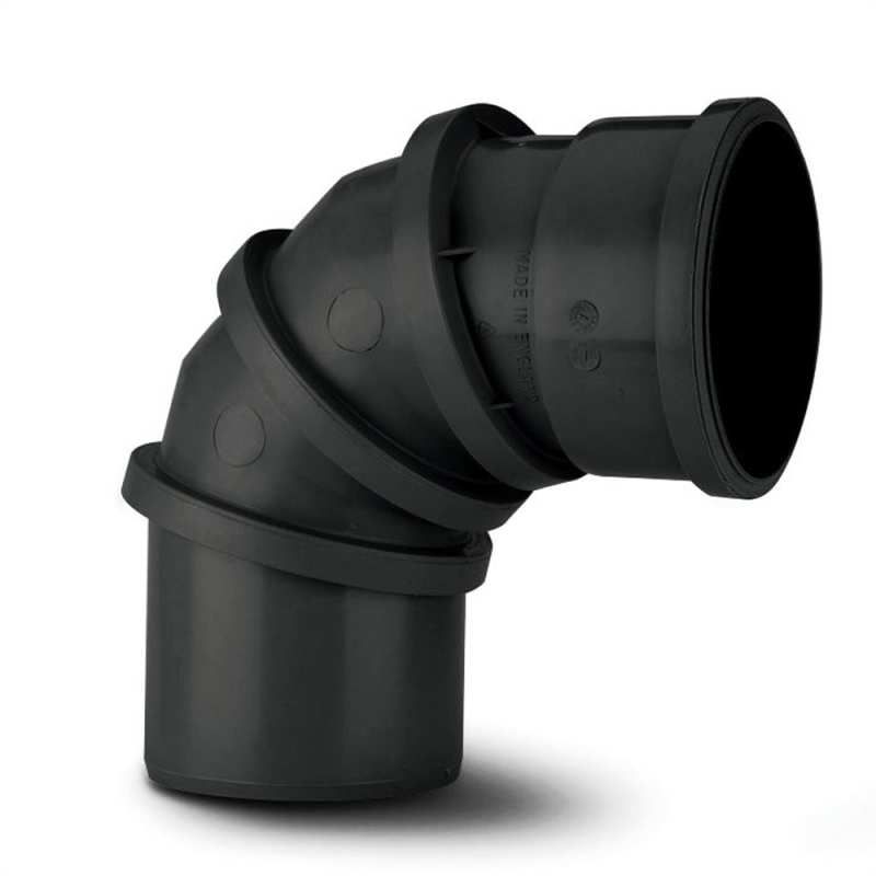 POLYPIPE SOIL ADJUST BEND 0-90deg x 110mm SAB90 SAB90B BLACK
