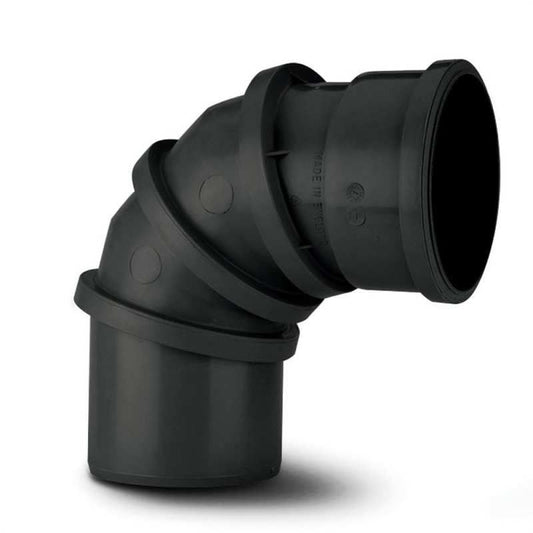 POLYPIPE SOIL ADJUST BEND 0-90deg x 110mm SAB90 SAB90B BLACK
