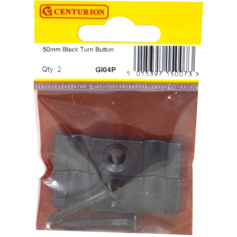 CENTURION GI04P BLACK JAPANNED TURN BUTTON 50mm