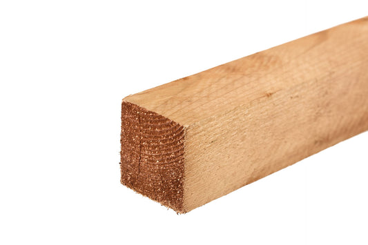 8ft Brown Treated Square Top Wooden Fence Post 2400mm x 100mm x 100mm (4" x 4")
