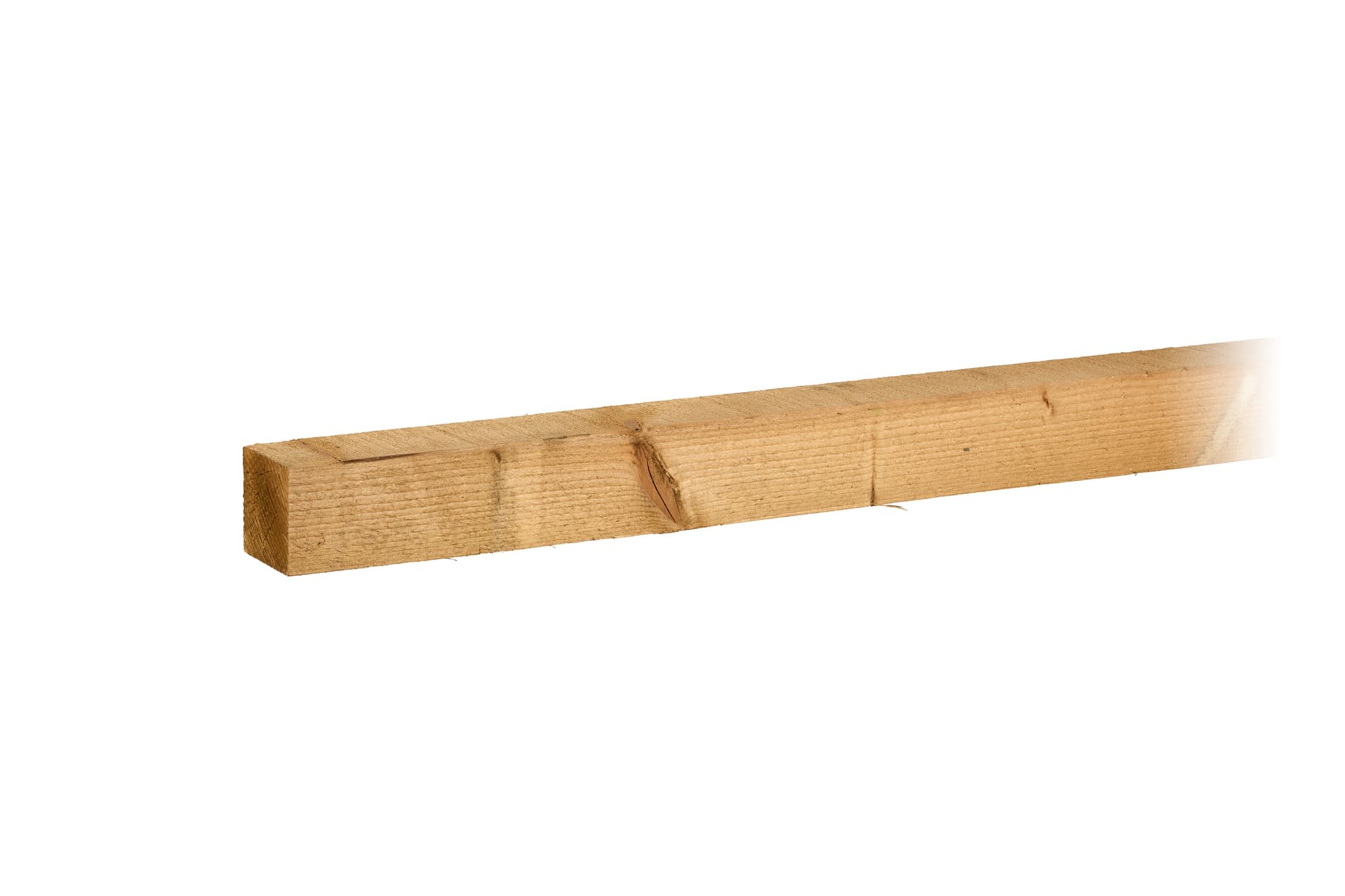 8ft Green Treated Square Top Wooden Fence Post 2400mm x 150mm x 150mm (6" x 6")