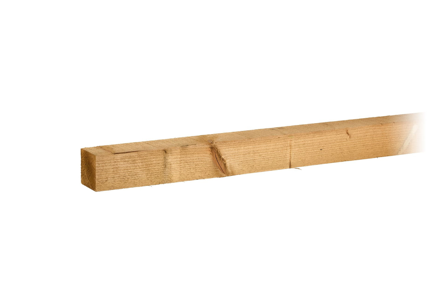 8ft Green Treated Square Top Wooden Fence Post 2400mm x 100mm x 100mm (4" x 4")