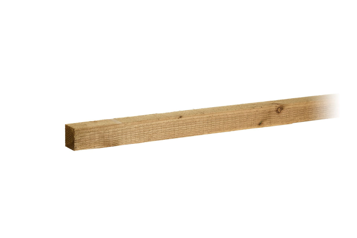 6ft Green Treated Square Top Wooden Fence Post 1800mm x 75mm x 75mm (3" x 3")