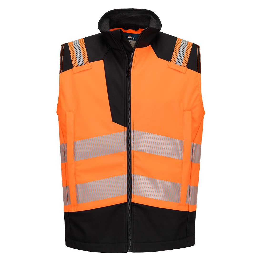 PW3 Modaflame Softshell Hi-Vis FR Gilet, L, R, Orange/Black