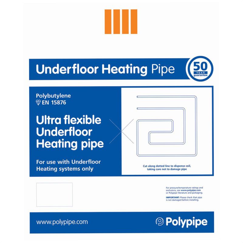 POLYPIPE UFH BARRIER PIPE COIL 15mm x 500m GREY UFH50015B