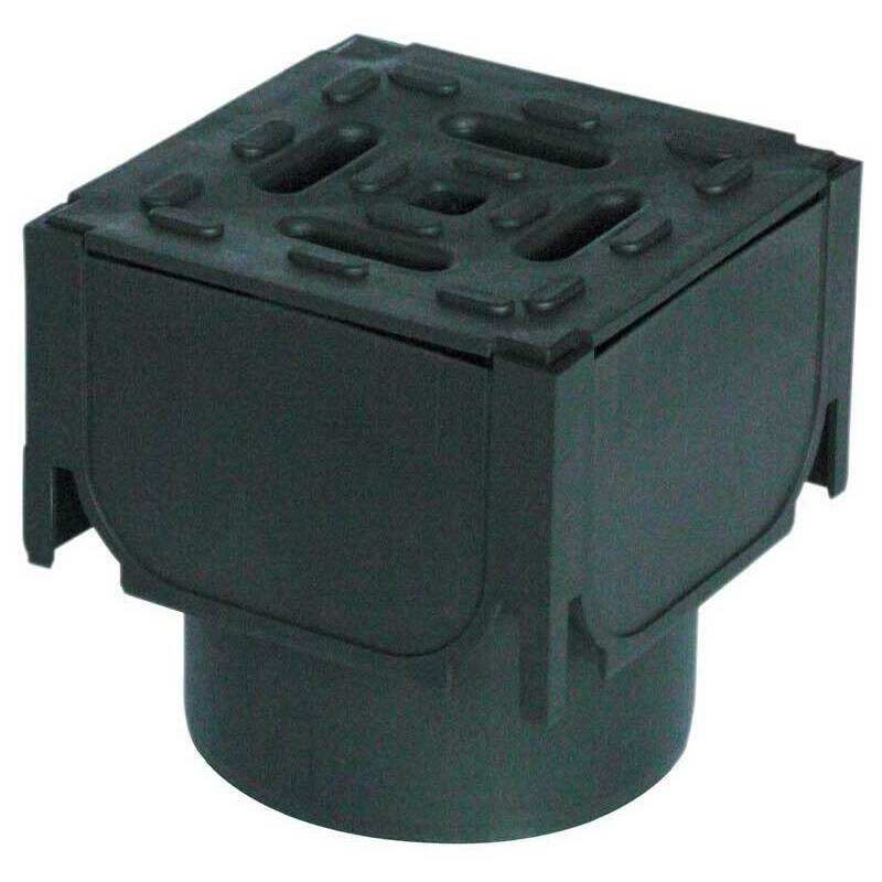 ACO HEXDRAIN A15 CORNER UNIT C/W BLACK PLASTIC GRATING 110m DIAMETER OUTLET 19559