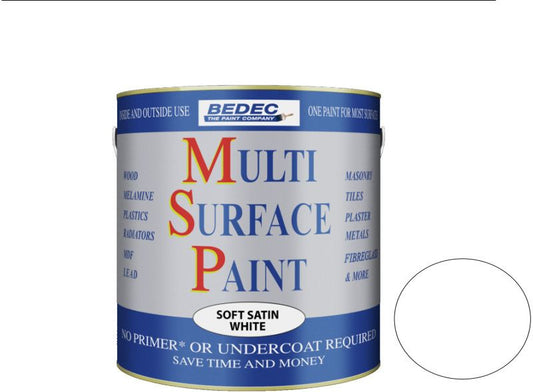 BEDEC SOFT SATIN MULTI SURFACE PAINT 2.5l SOFT WHITE BEDE2KB0002/70