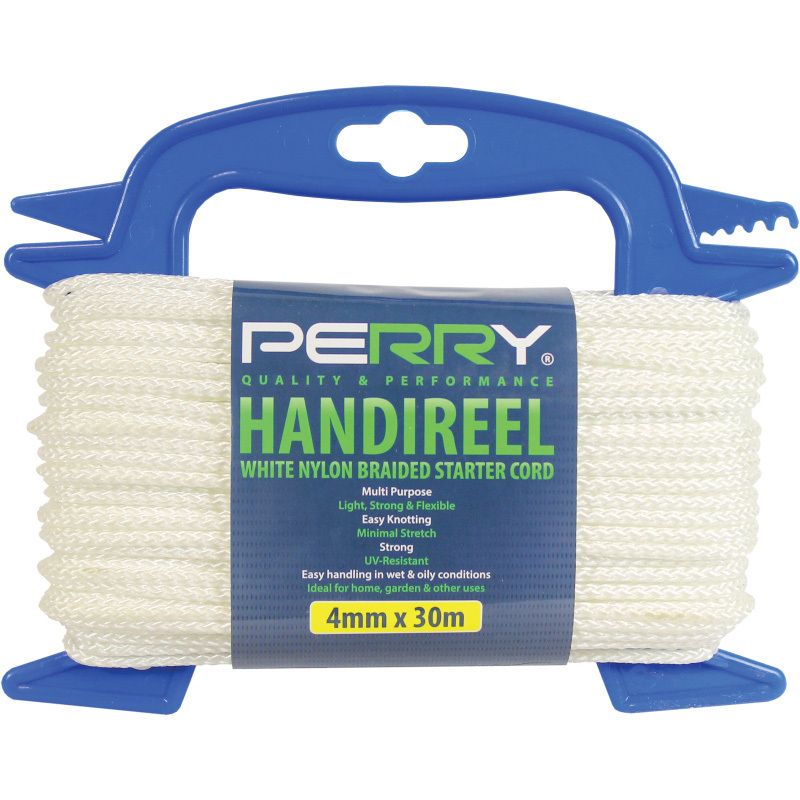 A PERRY BRAIDED NYLON STARTER CORD 4mm WHITE 30m 8345-004HR0030WH
