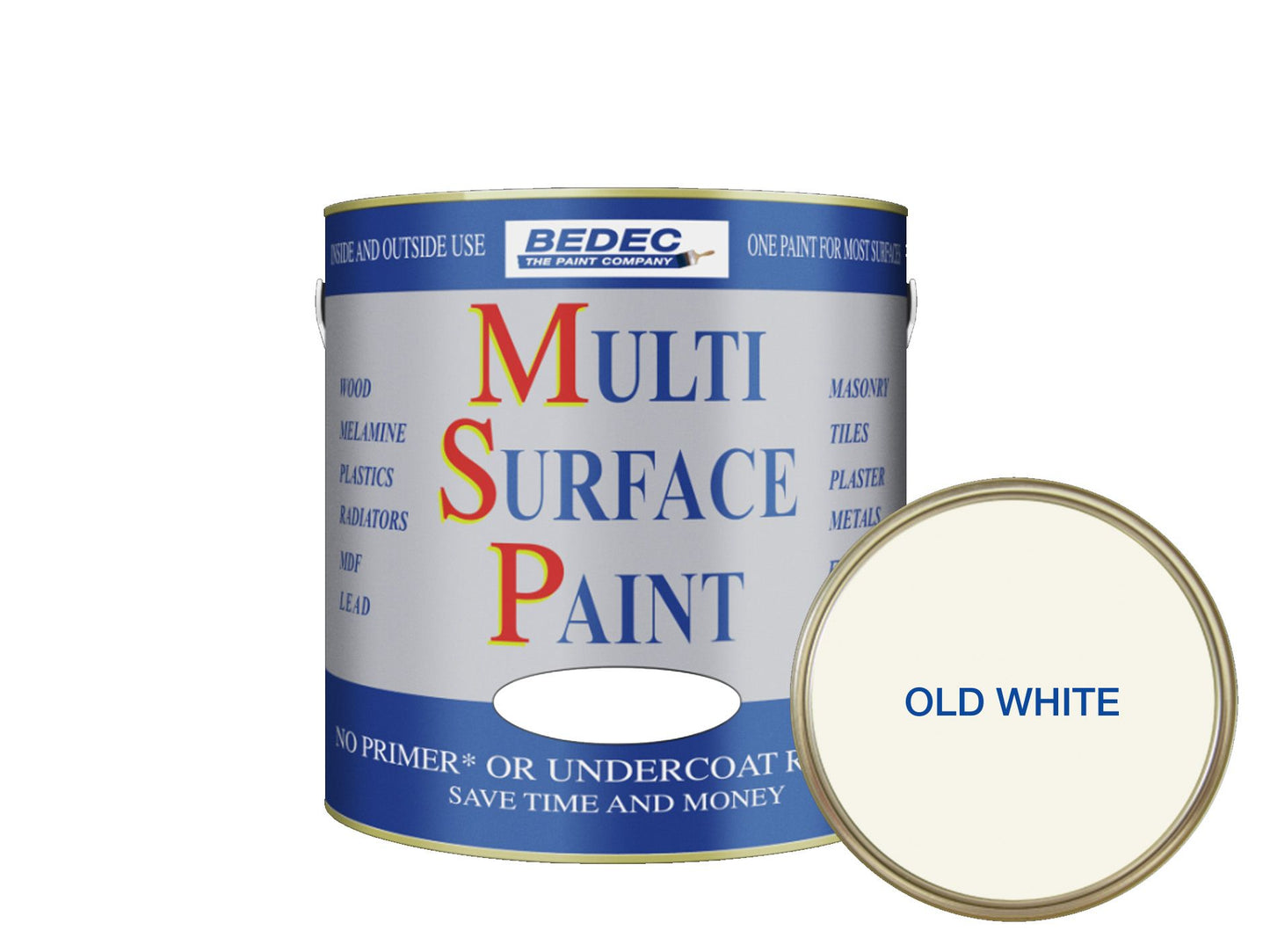 BEDEC SOFT SATIN MULTI SURFACE PAINT 2.5l OLD WHITE BEDE2KB1910/70
