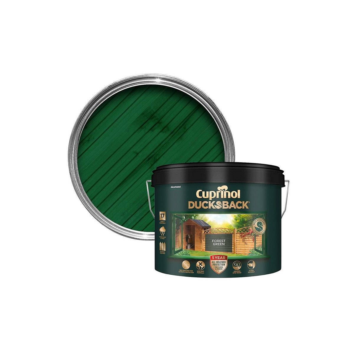 CUPRINOL DUCKSBACK PAINT 9l FOREST GREEN 5092439