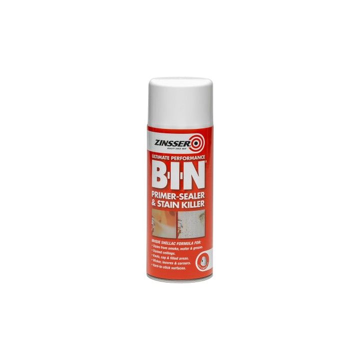 ZINSSER ZN7130001E8 BIN INTERIOR & EXTERIOR PRIMER - SEALER - STAIN KILLER AEROSOL 400ml