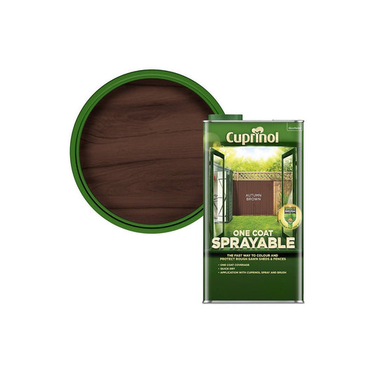 CUPRINOL SPRAYABLE FENCE TREATMENT 5l AUTUMN BROWN 5355968