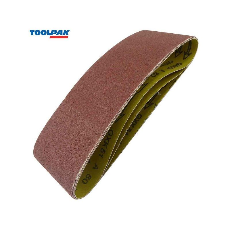 TOOLPAK SANDING BELTS 100 x 610mm (PACK OF 3) 80 GRIT CB100610C