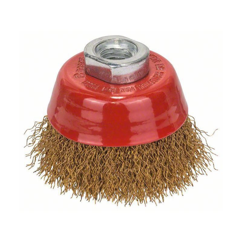 BOSCH 1608614020 WIRE CUP BRUSH CRIMPED WIRE BRASS-COATED M14 x 70mm
