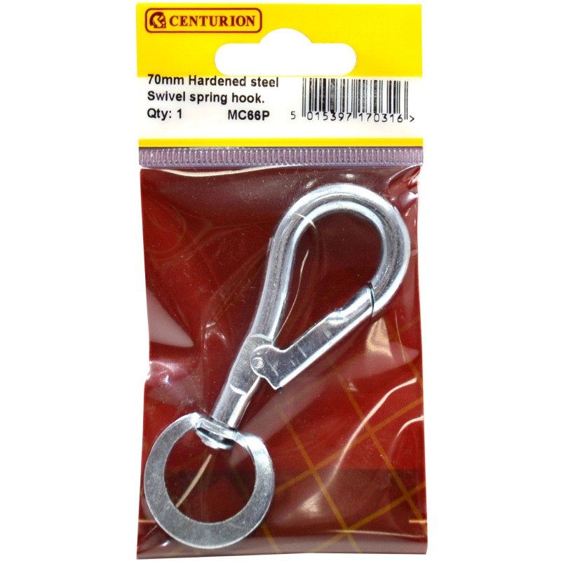 CENTURION MC66P SWIVEL SPRING HOOK 75mm BRIGHT ZINC PLATED