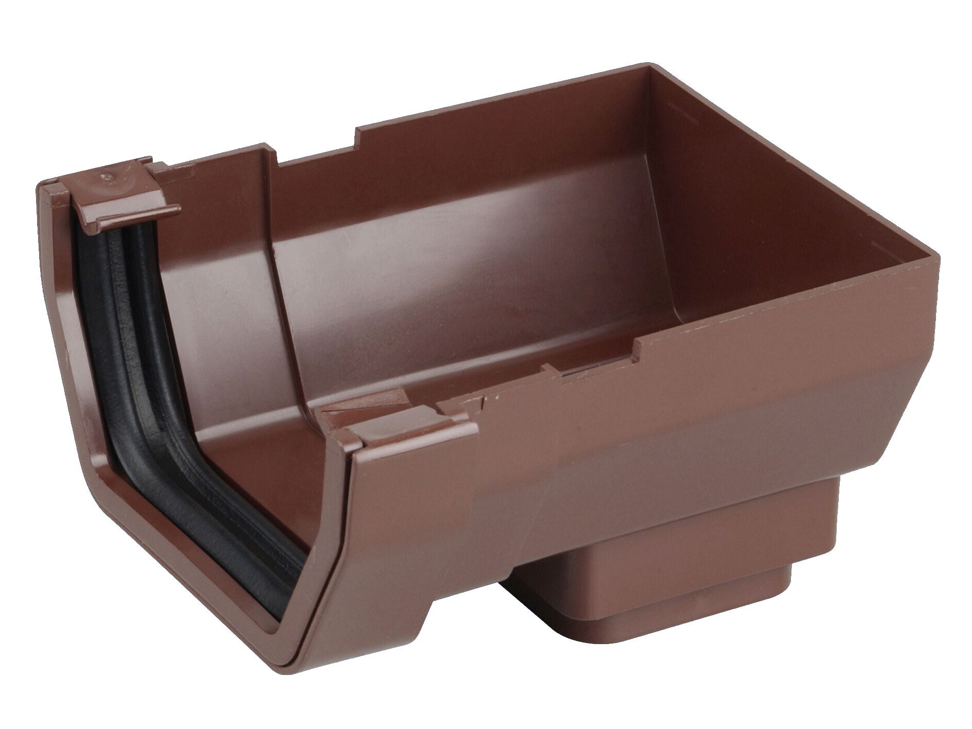 OSMASQUARELINE 4T807 PVCU STOPEND OUTLET 100mm 4T807N BROWN