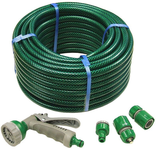 FAITHFULL FAIHOSE30AV HOSE PIPE 30m C/W SPRAY GUN & FITTINGS