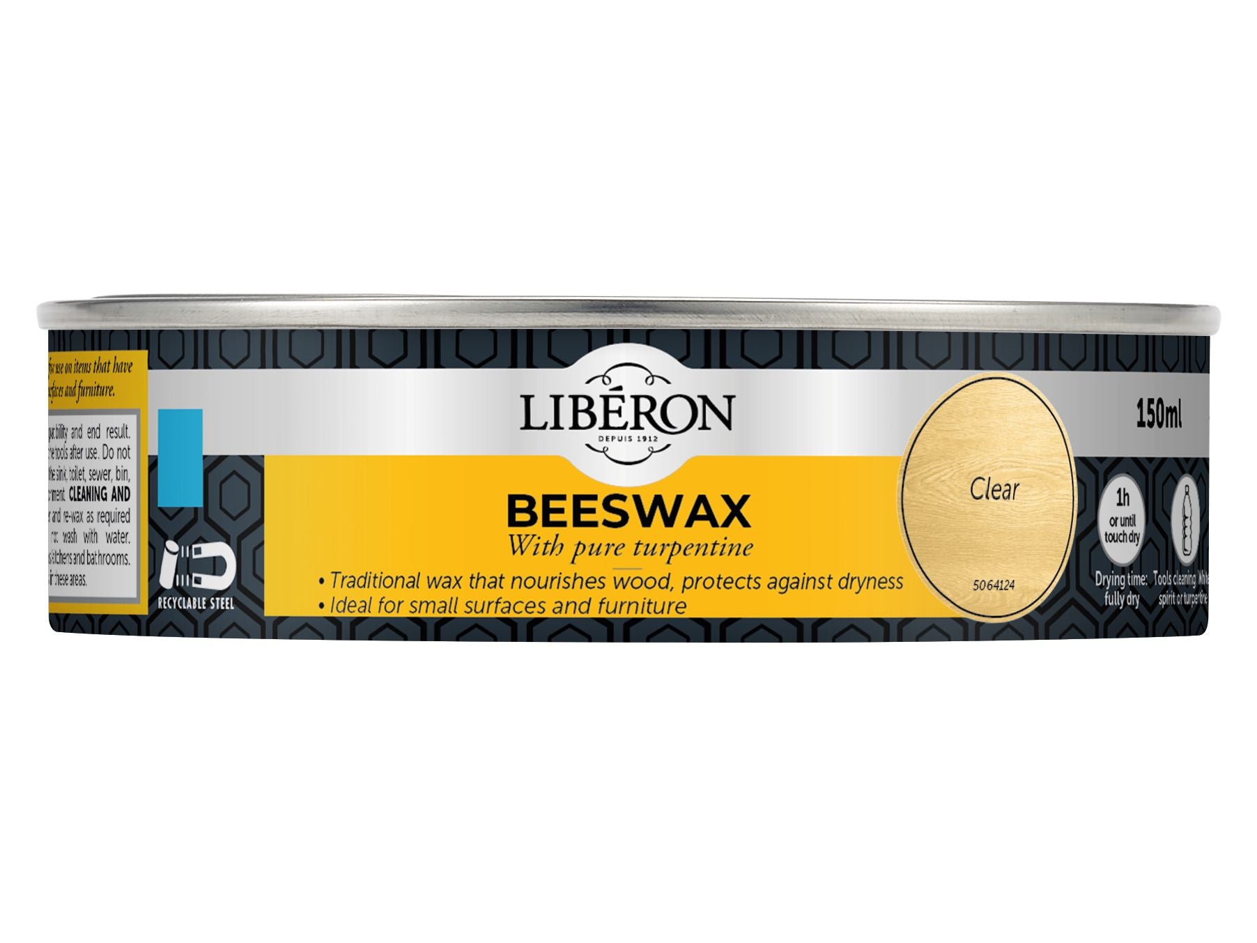 LIBERON LIBBPCL150N BEESWAX PASTE WITH PURE TURPENTINE 150ml CLEAR